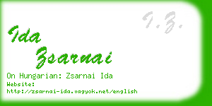 ida zsarnai business card